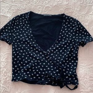 Brandy Melville Floral Wrap Top